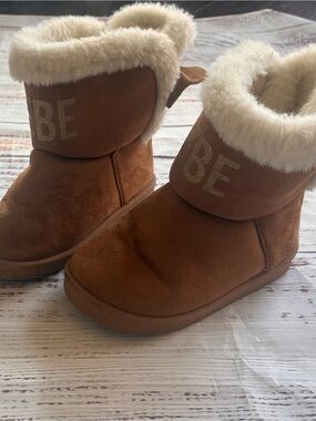 Bebe Cozy Fuzzy Cuff Brown Toddler Boots Size 9 Toddler